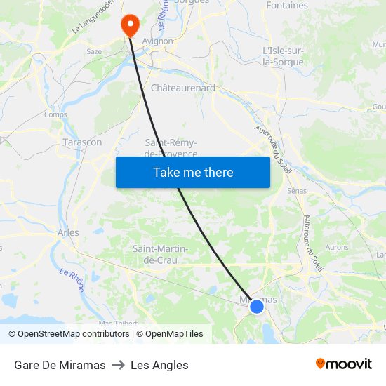 Gare De Miramas to Les Angles map