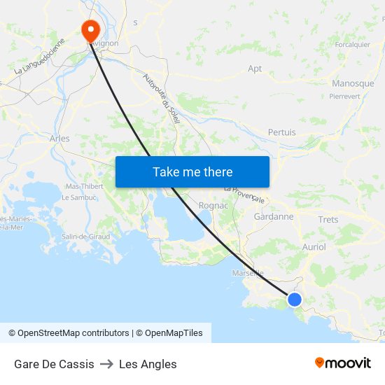 Gare De Cassis to Les Angles map