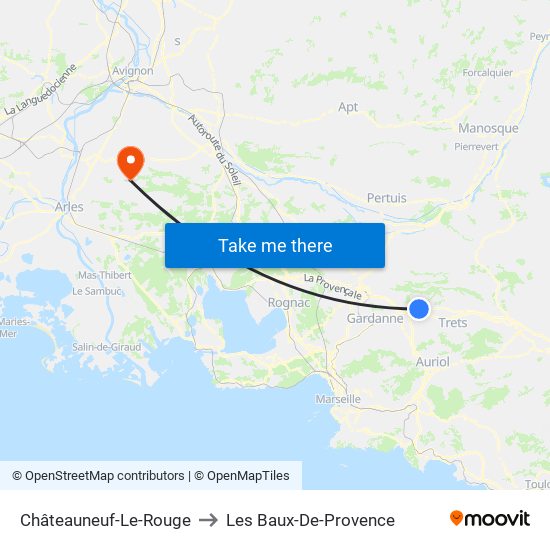Châteauneuf-Le-Rouge to Les Baux-De-Provence map