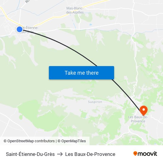 Saint-Étienne-Du-Grès to Les Baux-De-Provence map