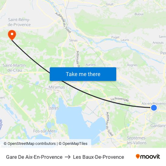 Gare De Aix-En-Provence to Les Baux-De-Provence map