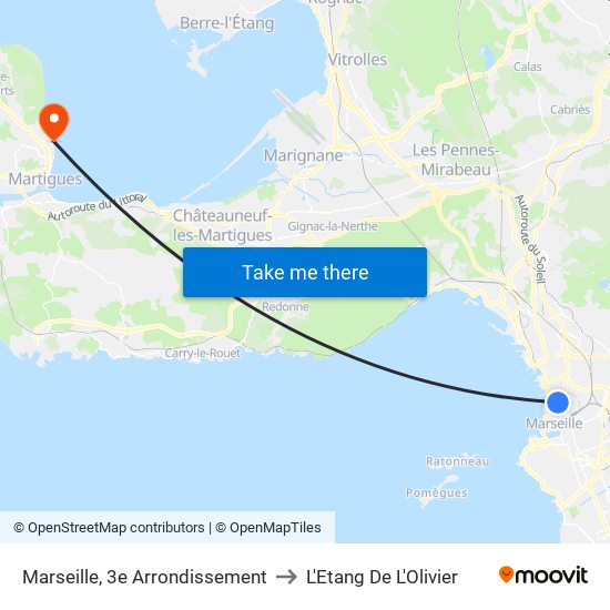 Marseille, 3e Arrondissement to L'Etang De L'Olivier map