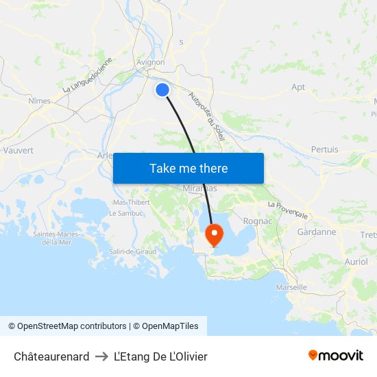 Châteaurenard to L'Etang De L'Olivier map