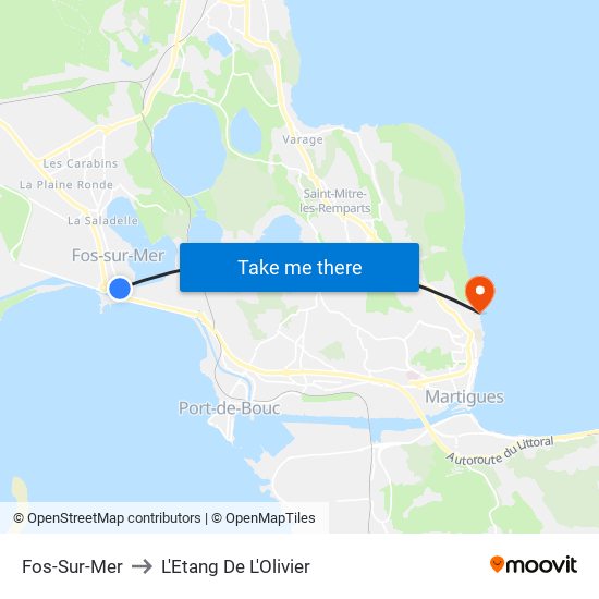 Fos-Sur-Mer to L'Etang De L'Olivier map