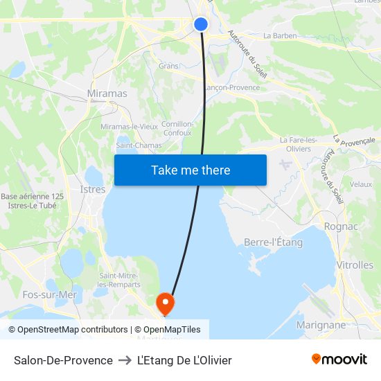 Salon-De-Provence to L'Etang De L'Olivier map