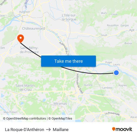 La Roque-D'Anthéron to Maillane map