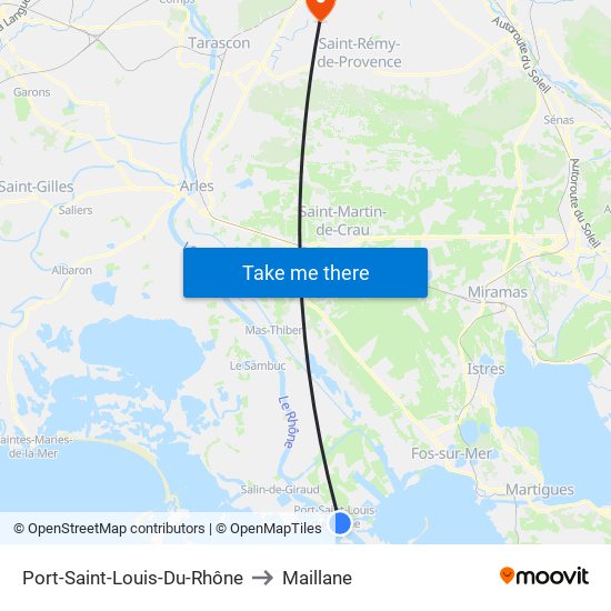 Port-Saint-Louis-Du-Rhône to Maillane map