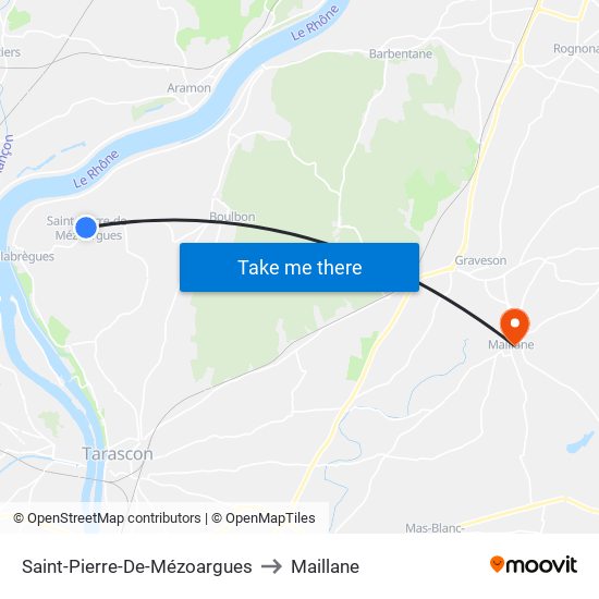 Saint-Pierre-De-Mézoargues to Maillane map