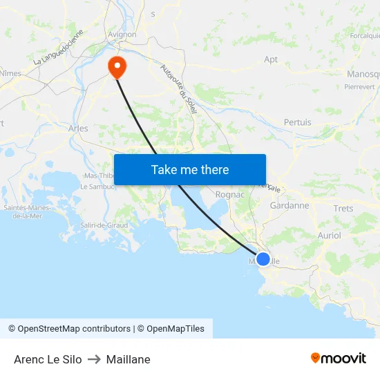 Arenc Le Silo to Maillane map