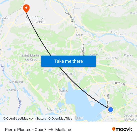 Pierre Plantée - Quai 7 to Maillane map