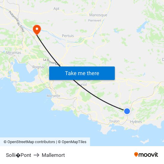Solli�Pont to Mallemort map
