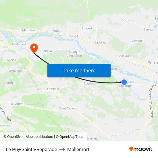 Le Puy-Sainte-Réparade to Mallemort map