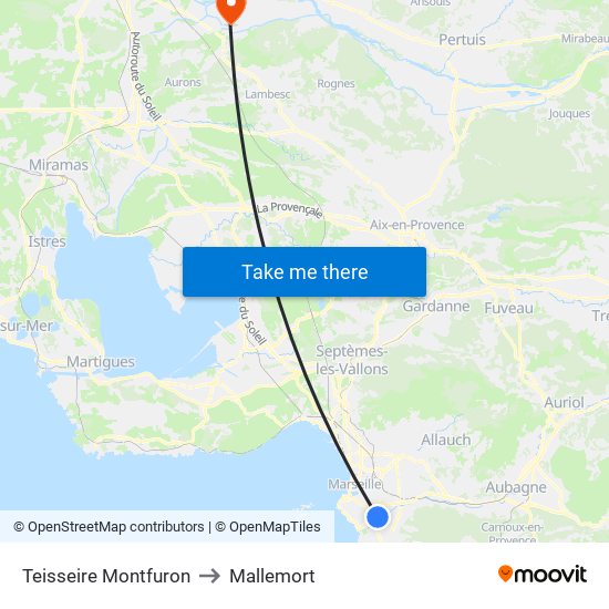 Teisseire Montfuron to Mallemort map