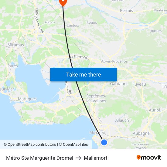 Métro Ste Marguerite Dromel to Mallemort map