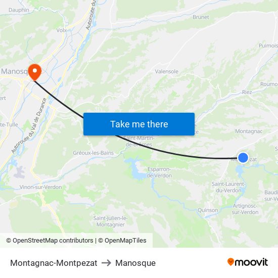 Montagnac-Montpezat to Manosque map