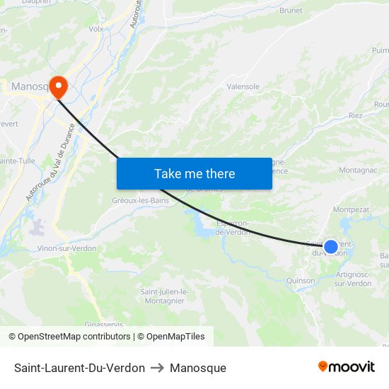 Saint-Laurent-Du-Verdon to Manosque map