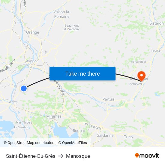 Saint-Étienne-Du-Grès to Manosque map