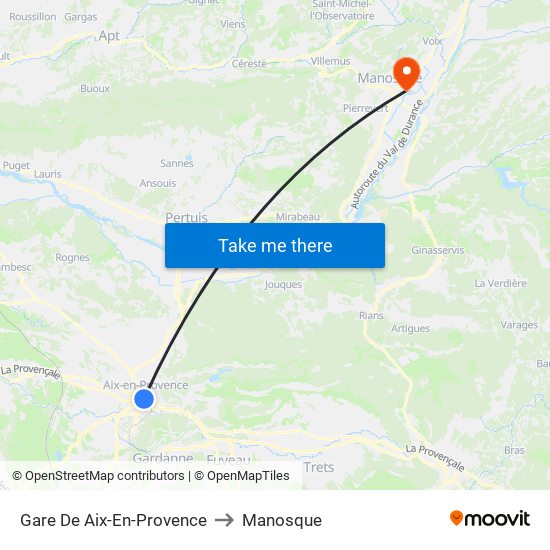 Gare De Aix-En-Provence to Manosque map