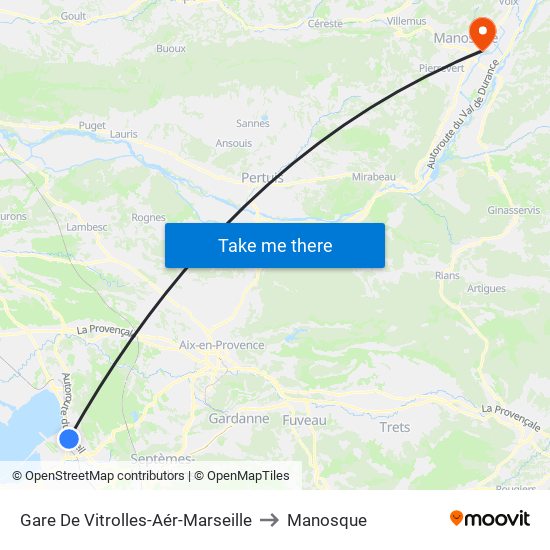 Gare De Vitrolles-Aér-Marseille to Manosque map