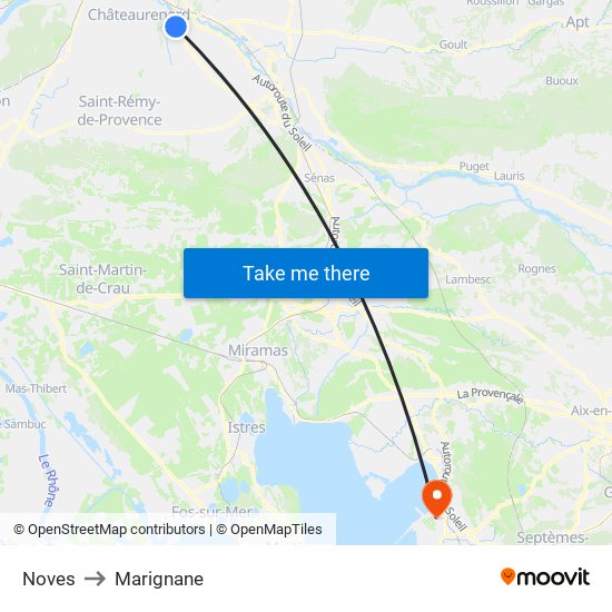 Noves to Marignane map