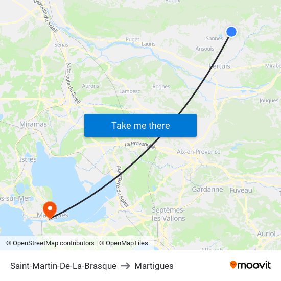 Saint-Martin-De-La-Brasque to Martigues map