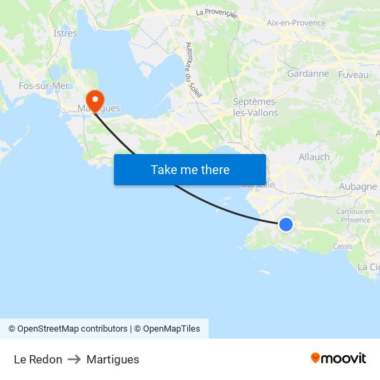 Le Redon to Martigues map
