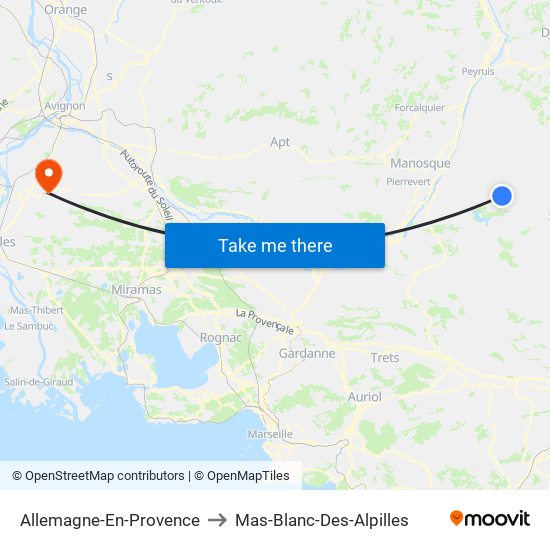 Allemagne-En-Provence to Mas-Blanc-Des-Alpilles map