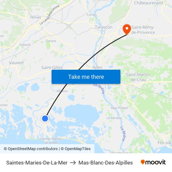 Saintes-Maries-De-La-Mer to Mas-Blanc-Des-Alpilles map