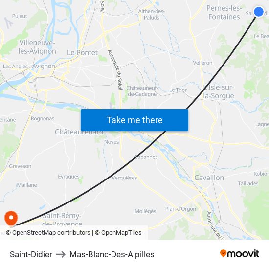 Saint-Didier to Mas-Blanc-Des-Alpilles map