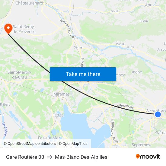 Gare Routière 03 to Mas-Blanc-Des-Alpilles map