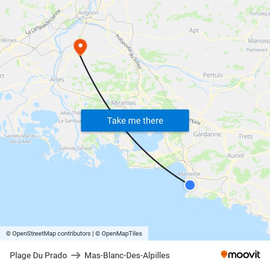 Plage Du Prado to Mas-Blanc-Des-Alpilles map