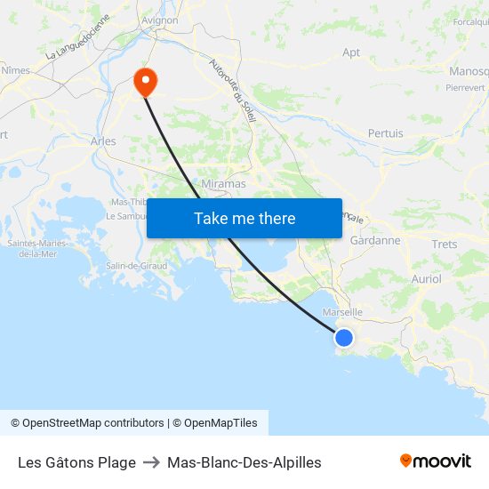 Bowl Du Prado to Mas-Blanc-Des-Alpilles map