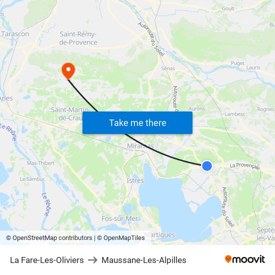 La Fare-Les-Oliviers to Maussane-Les-Alpilles map