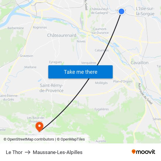 Le Thor to Maussane-Les-Alpilles map