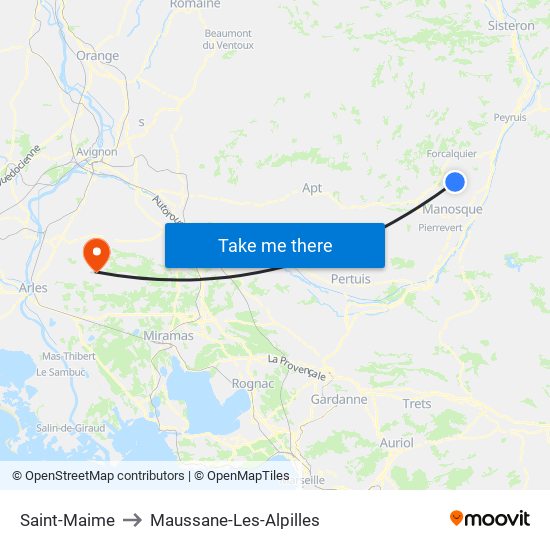 Saint-Maime to Maussane-Les-Alpilles map