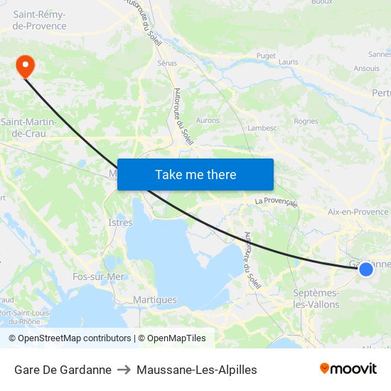 Gare De Gardanne to Maussane-Les-Alpilles map