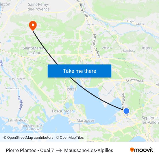 Pierre Plantée - Quai 7 to Maussane-Les-Alpilles map