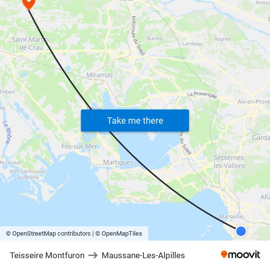 Teisseire Montfuron to Maussane-Les-Alpilles map