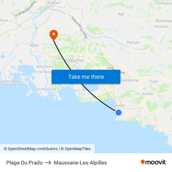 Plage Du Prado to Maussane-Les-Alpilles map