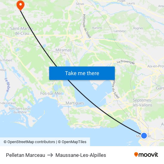 Pelletan Marceau to Maussane-Les-Alpilles map