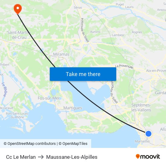 Cc Le Merlan to Maussane-Les-Alpilles map