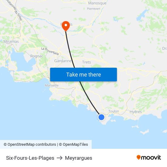 Six-Fours-Les-Plages to Meyrargues map