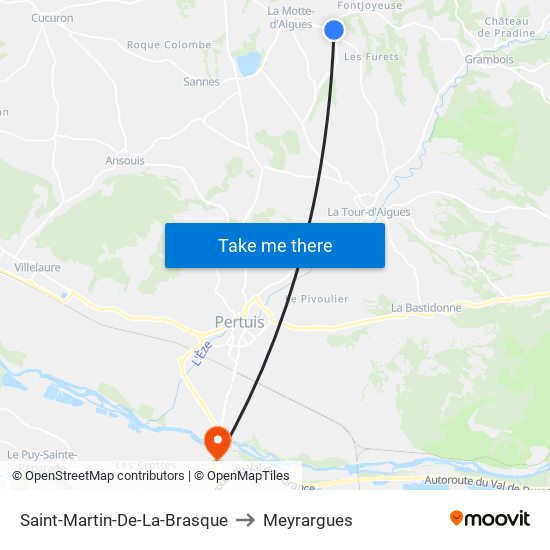 Saint-Martin-De-La-Brasque to Meyrargues map