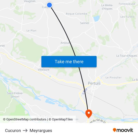 Cucuron to Meyrargues map