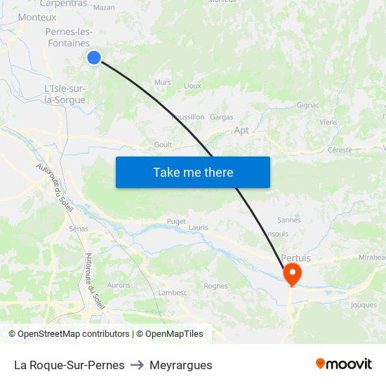 La Roque-Sur-Pernes to Meyrargues map