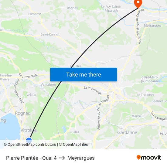 Pierre Plantée - Quai 4 to Meyrargues map
