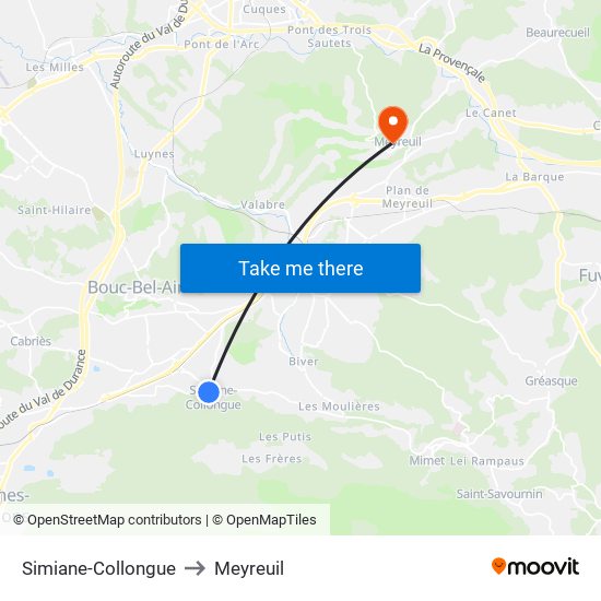 Simiane-Collongue to Meyreuil map
