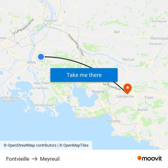 Fontvieille to Meyreuil map