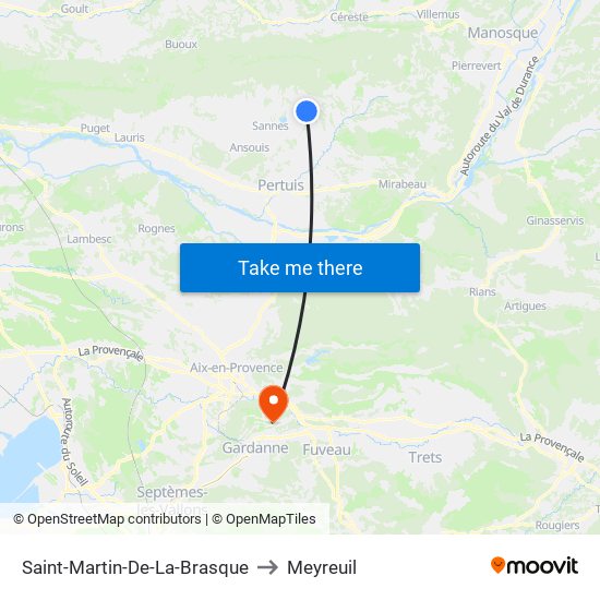 Saint-Martin-De-La-Brasque to Meyreuil map