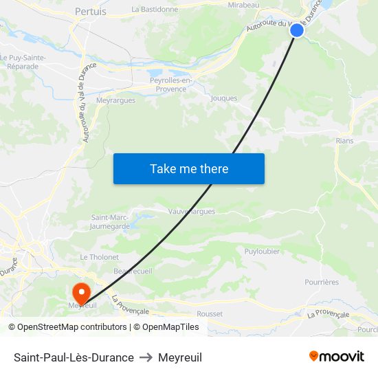 Saint-Paul-Lès-Durance to Meyreuil map